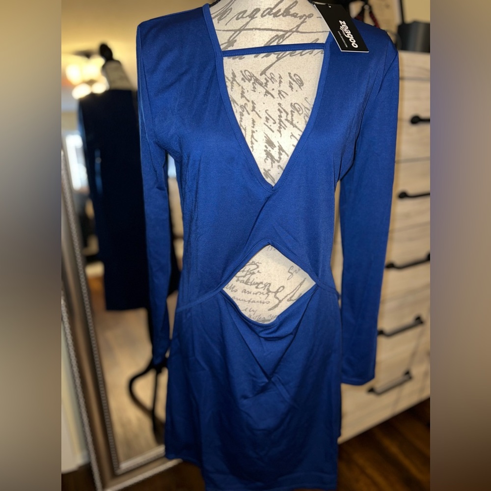 Royal blue cut out dress